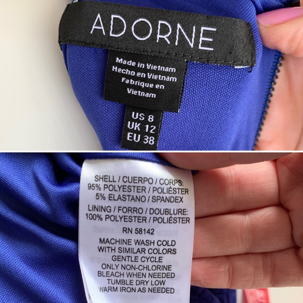 Adorne Sleeveless Scuba Knit Flare Mini Dress in Blue Size 8 - Picture 8 of 9